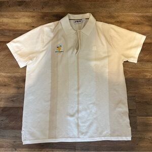 Fila White /off white polo shirt  BNP Paribas Open thick men’s XL thick material